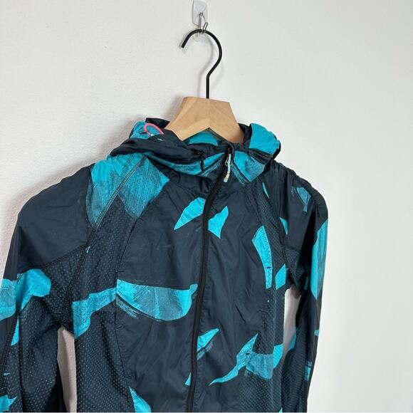 Lululemon Back Pack It Jacket Back Spin Stroke Peacock Blue Hooded Full Zip 2 - Picture 3 of 6